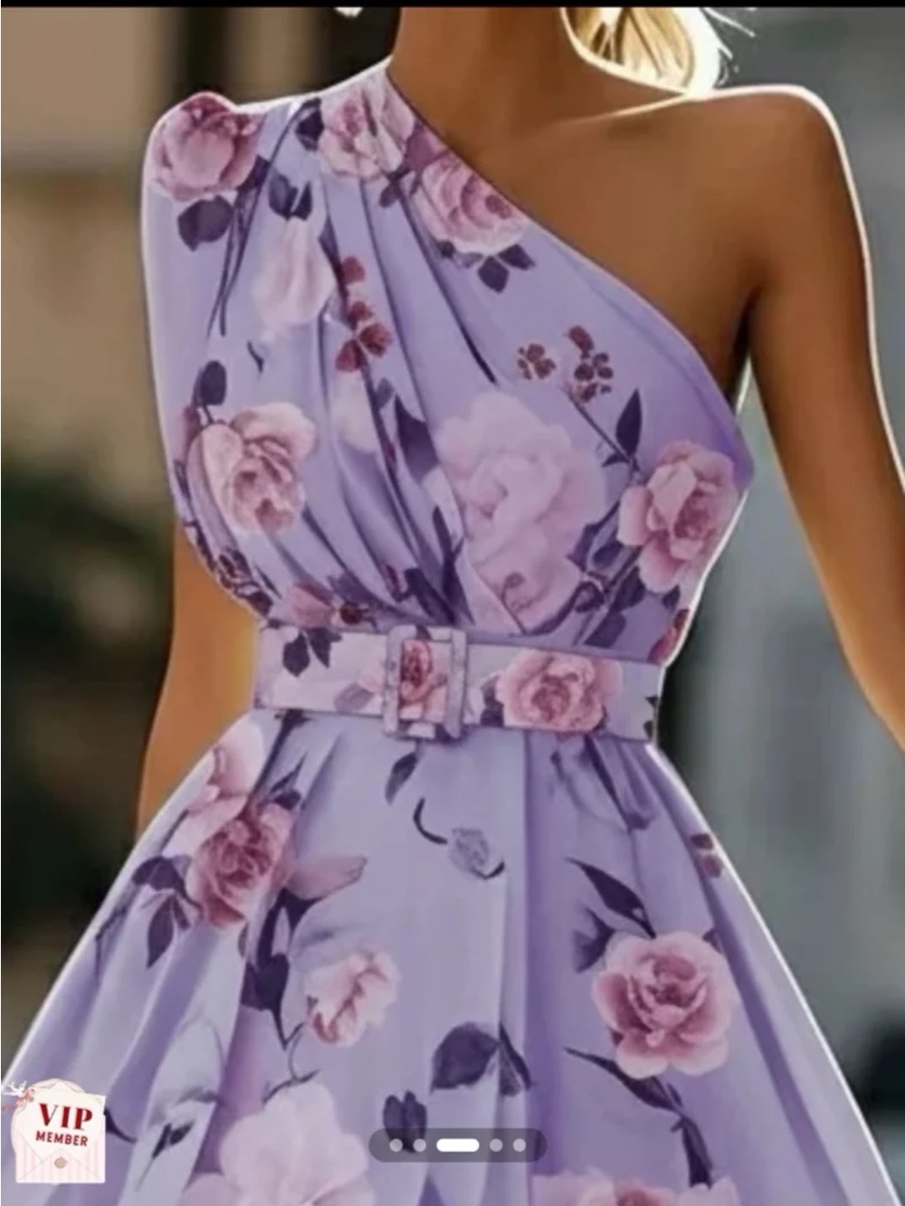 NWT FEHAUTE Ruched Slit Chiffon One Shoulder A-Line Gown Maxi Dress size 12/Lrg - Picture 3 of 12